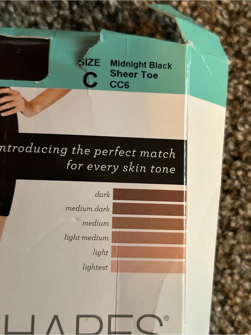 New No Nonsense Great Shapes All-Over Shaper Pantyhose - Size C Midnight Black